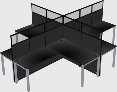 Shared l-shaped cubicles