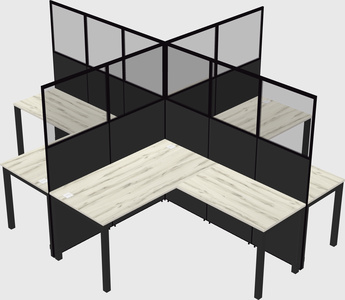 Shared l-shaped cubicles