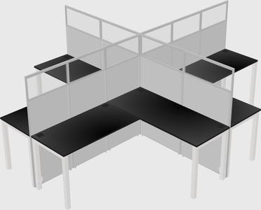 Shared l-shaped cubicles