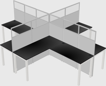 Shared l-shaped cubicles
