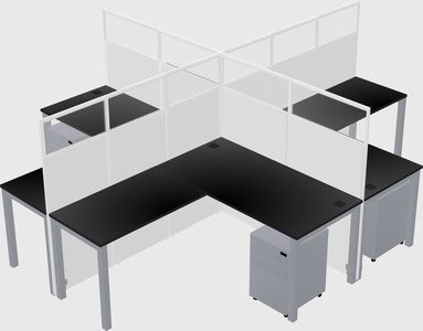Shared l-shaped cubicles