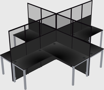 Shared l-shaped cubicles