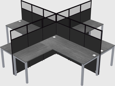 Shared l-shaped cubicles