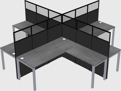 Shared l-shaped cubicles