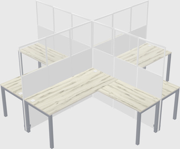 Shared l-shaped cubicles
