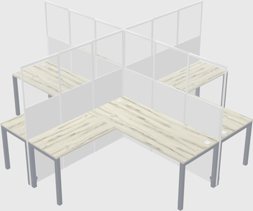 Shared l-shaped cubicles