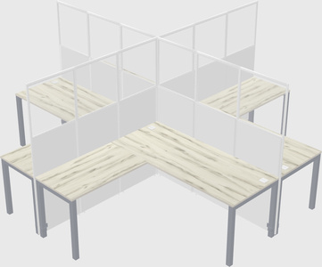 Shared l-shaped cubicles