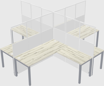 Shared l-shaped cubicles