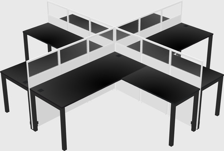 Shared l-shaped cubicles