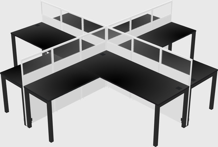 Shared l-shaped cubicles