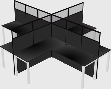 Shared l-shaped cubicles