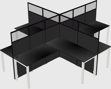 Shared l-shaped cubicles