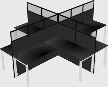 Shared l-shaped cubicles