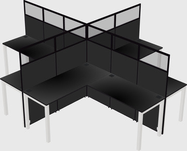 Shared l-shaped cubicles