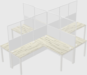 Shared l-shaped cubicles