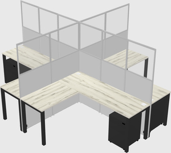 Shared l-shaped cubicles