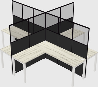 Shared l-shaped cubicles