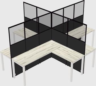 Shared l-shaped cubicles