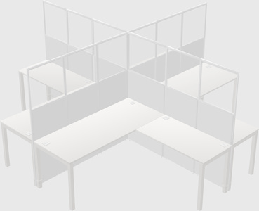 Shared l-shaped cubicles