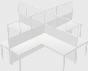 Shared l-shaped cubicles
