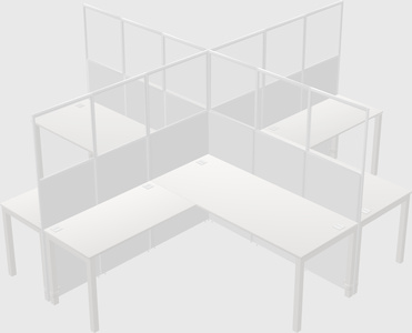 Shared l-shaped cubicles