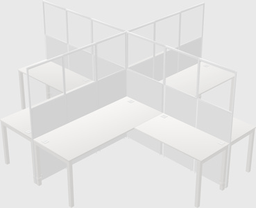 Shared l-shaped cubicles