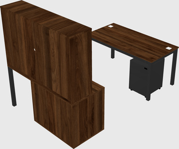 Parallel desk + file cabinet