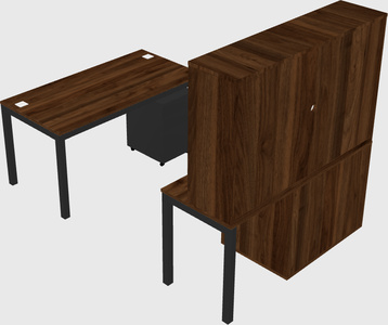 Parallel desk + file cabinet