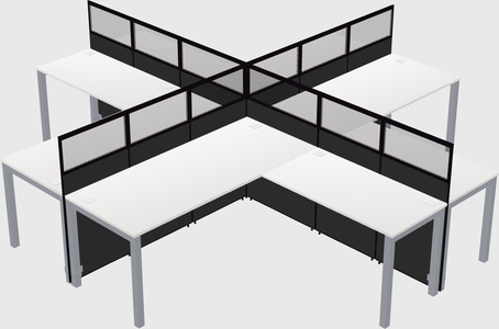 Shared l-shaped cubicles