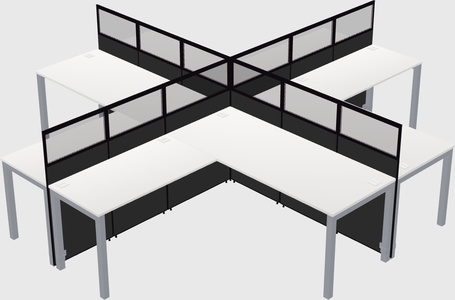 Shared l-shaped cubicles
