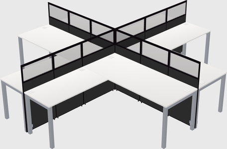 Shared l-shaped cubicles