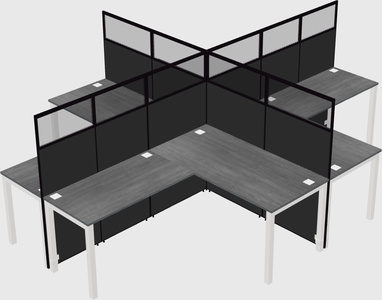 Shared l-shaped cubicles