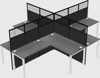 Shared l-shaped cubicles