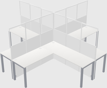 Shared l-shaped cubicles