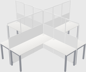 Shared l-shaped cubicles