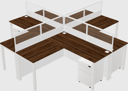 Shared l-shaped cubicles