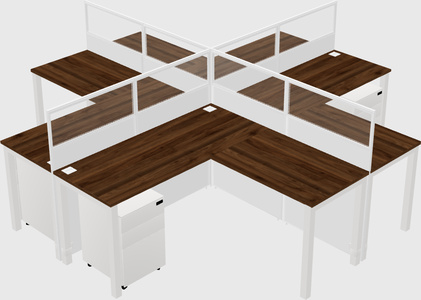 Shared l-shaped cubicles