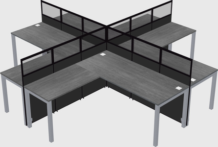 Shared l-shaped cubicles