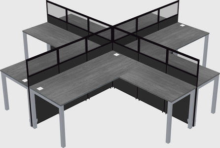Shared l-shaped cubicles