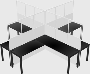 Shared l-shaped cubicles