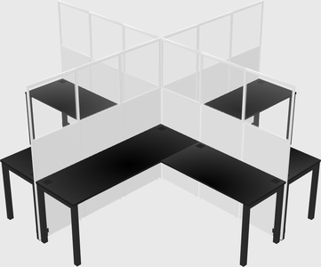 Shared l-shaped cubicles