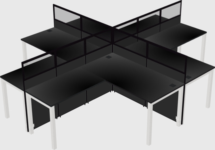 Shared l-shaped cubicles
