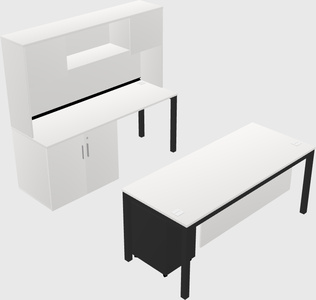 Parallel desk + cabinet