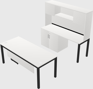 Parallel desk + cabinet