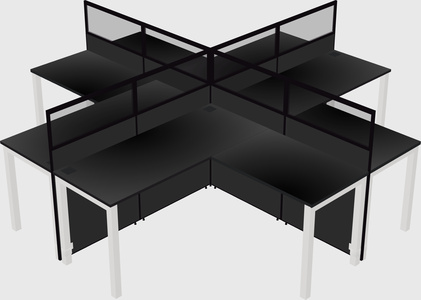 Shared l-shaped cubicles