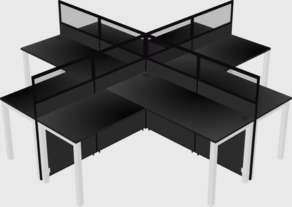 Shared l-shaped cubicles