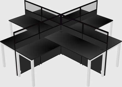 Shared l-shaped cubicles