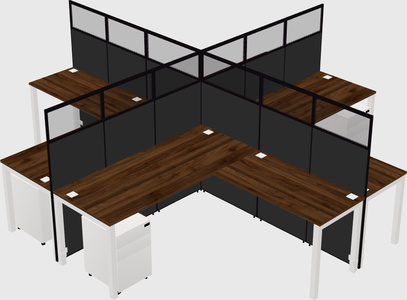 Shared l-shaped cubicles