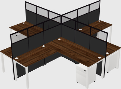 Shared l-shaped cubicles