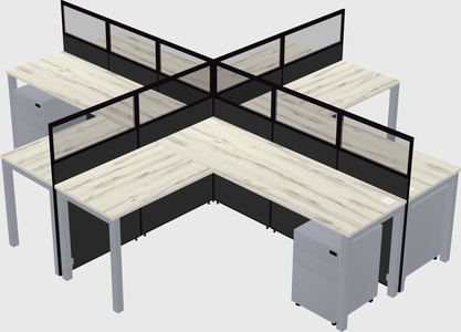 Shared l-shaped cubicles